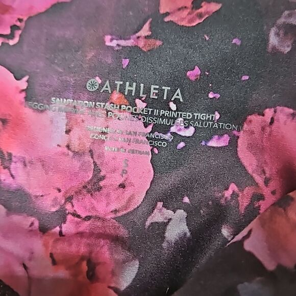Athleta Salutation Stash Pocket II Printed Tight size S - Picture 7 of 8